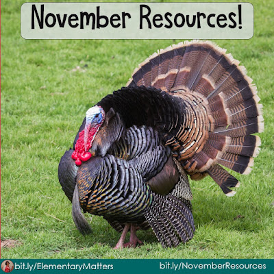 November Resources: Suggestions and resources for Election Day, Veterans Day, and Thanksgiving Day, including some freebies!