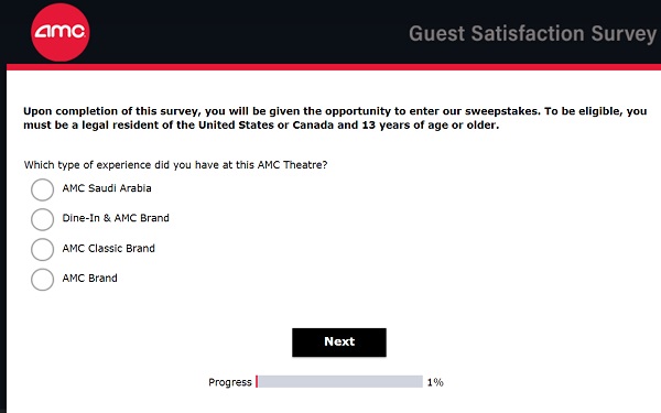 Tell AMC Theaters Survey Sweepstakes