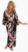 <br />Veami Women's Kimono Robe, Peacock Design, Long