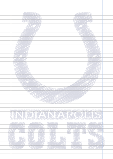 Papel Pautado Indianapolis Colts rabiscado PDF para imprimir na folha A4