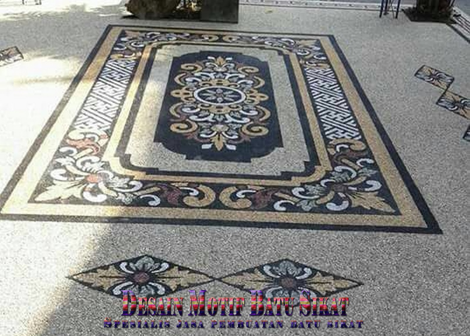  Batu  Sikat  Motif  Bunga Desain Lantai Carport Gambar Bunga 