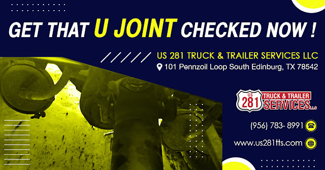 If you notice vibrations in truck get those U joints checked at our truck repair shop in Edinburg Texas