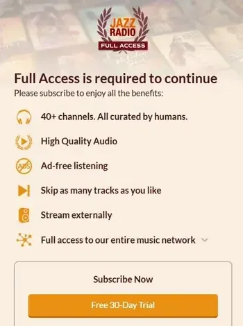 Access JazzRadio After One-Hour Limit