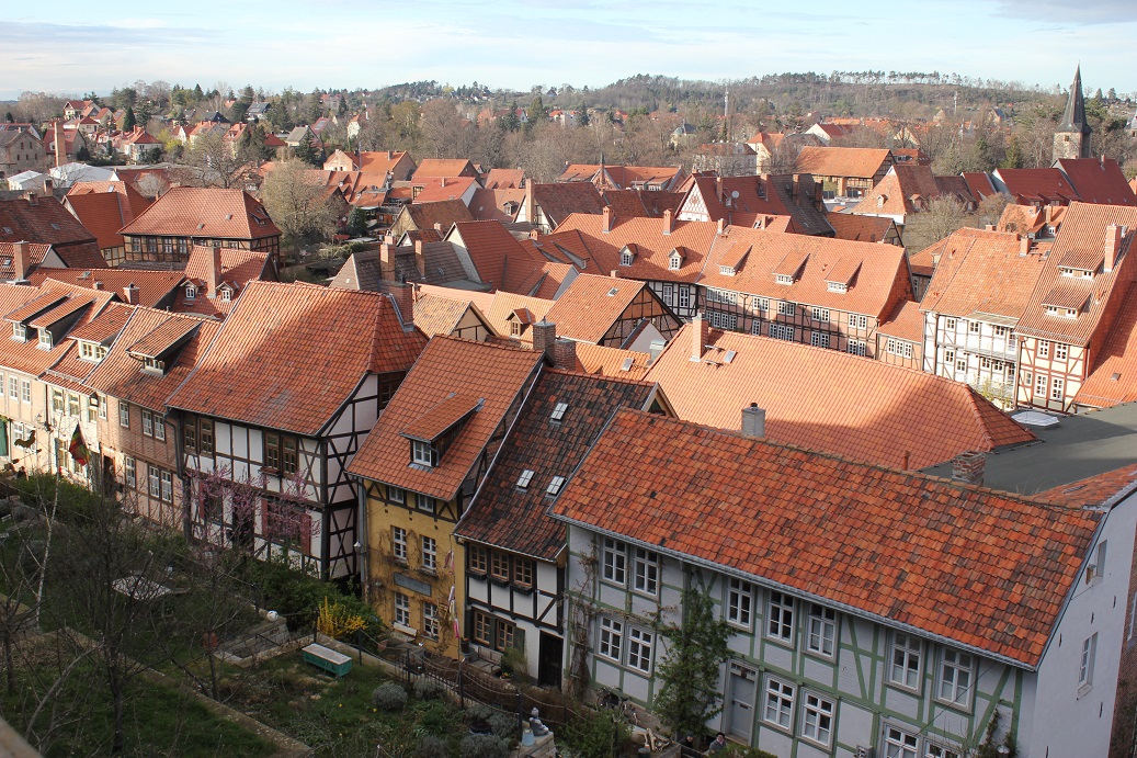 historické hrázděné domy v Quedlinburgu