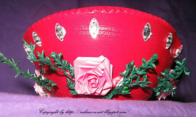 Diwali-Diya-Quilled-Rose-Decoration