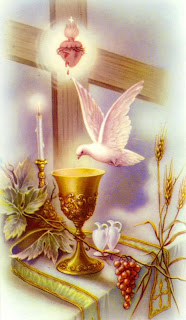   Holy Communion Dove and Sacred Heart Image