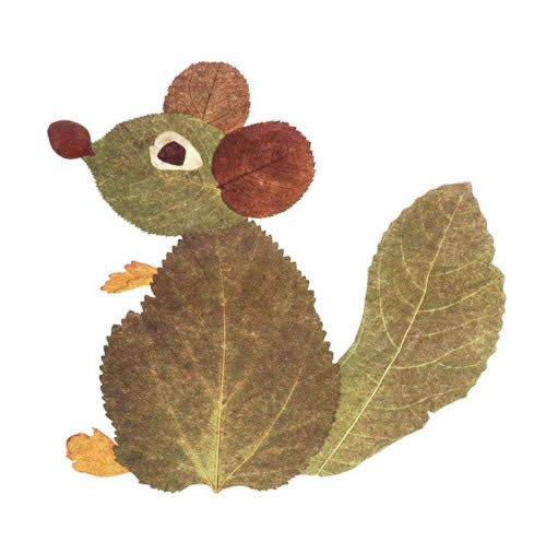 Leaves animal artwork