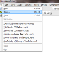 การต่อไฟล์เสียงด้วยโปรแกรม Nero wave editor