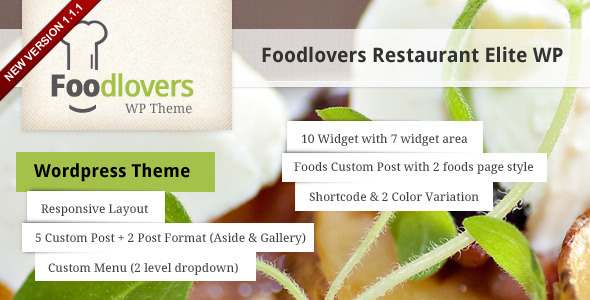 Foodlovers Restaurant Elite WP - ThemeForest Item for Sale