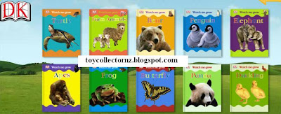 McDonalds DK Watch Me Grow Books - NZ and Australia release - Set of 10 books - frog, turtle, apes, butterfly, panda, duckling, elephant, penguins, bear, farm animals