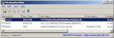 WirelessKeyView v1.34 - Recover Lost Wireless Network Key