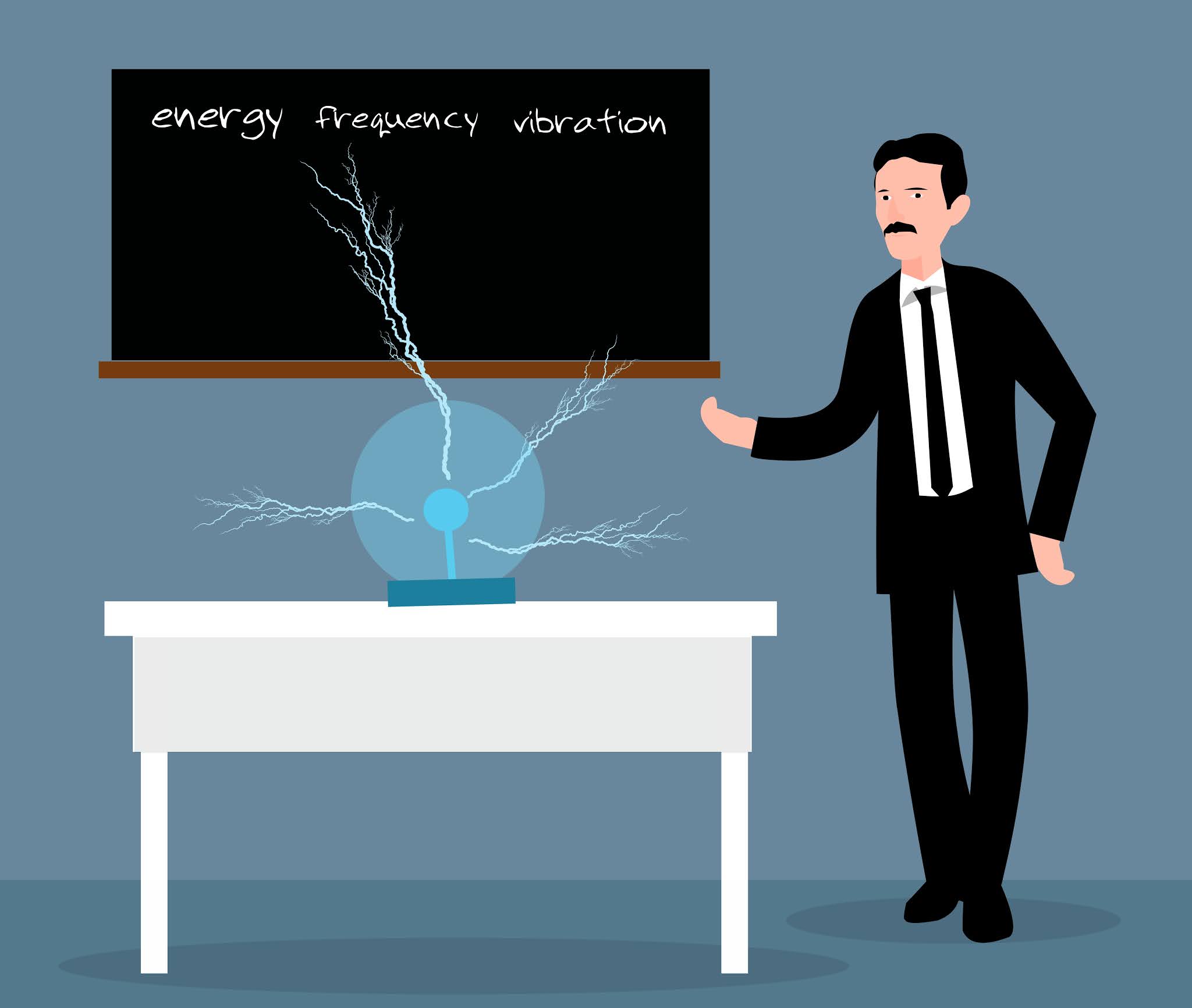 Illustration of Nicola Tesla inventor