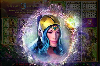 Blue-haired goddess from Goddesses of Greece game