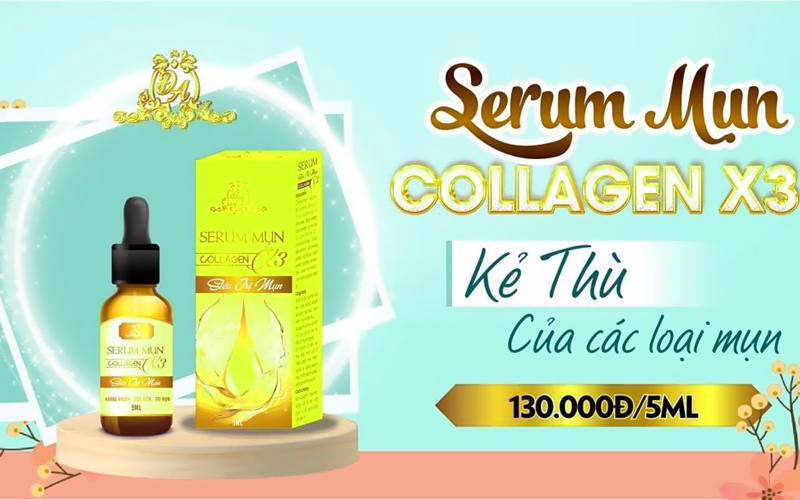 Serum trị mụn Collagen X3 kẻ thù các loại mụn