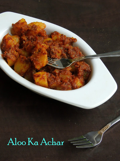 Quick Potato Pickle, Aloo Ka Achar