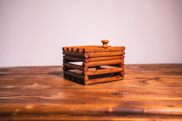 Porta gioie in legno moderno, artigianale