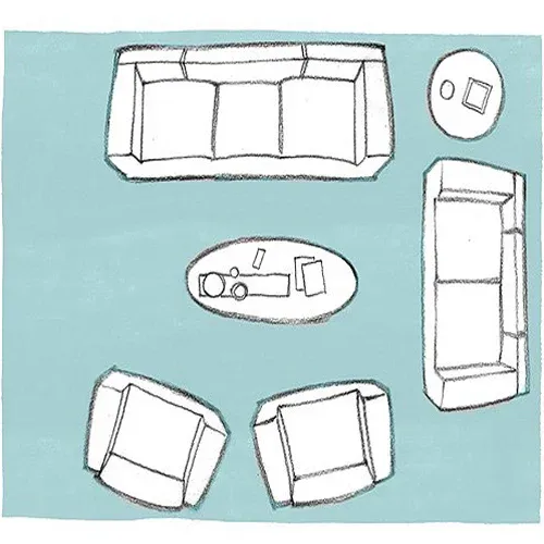 Lựa chọn và đặt thảm sofa phù hợp tạo sự cân bằng cho không gian phòng khách
