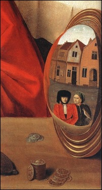 Détail du miroir de Pétrus Christus