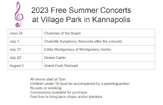 2023 Free Summer Concerts at Village Park in Kannapolis