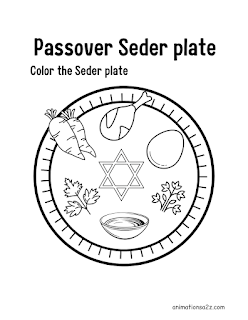 Passoverr Seder plate coloring sheet