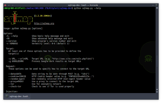 SQLMap v1.2.10 - Automatic SQL Injection And Database Takeover Tool