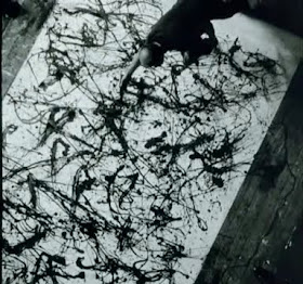 Jackson Pollock photo painting in action