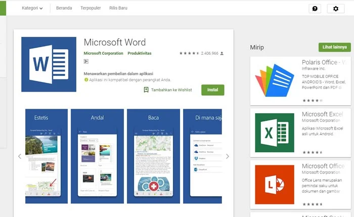 aplikasi word android