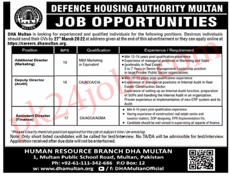 DHA Jobs 2022 – Government Jobs 2022