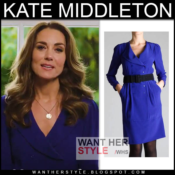 Kate Middleton in cobalt blue blazer dress