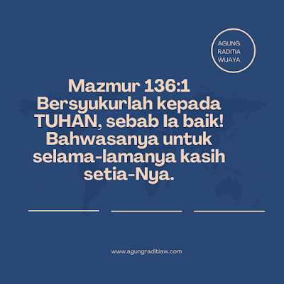 Renungan Saat Teduh Untuk 4 Hari Tentang Bersyukur Atas Kebaikan TUHAN Dalam Segala Hal