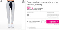 Szare spodnie dresowe wiązane na ozdobną kokardę eBUTIK