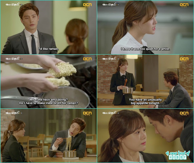 in order to not let her go soon jin wook ask yoo mi for the ramen - My Secret Romance: Episode 5