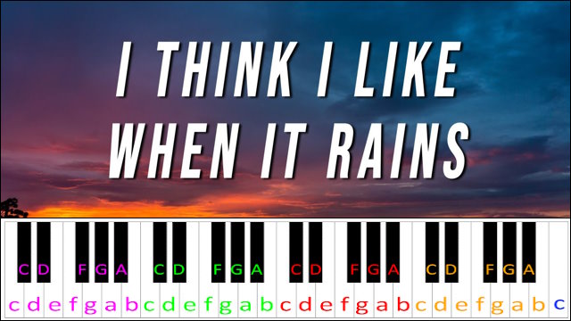 I Think I Like When It Rains by WILLIS (US, Florence, AL) Piano / Keyboard Easy Letter Notes for Beginners