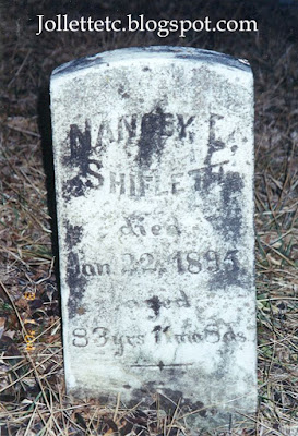 Tombstone of Nancy Elizabeth Frazier Shiflett https://jollettetc.blogspot.com