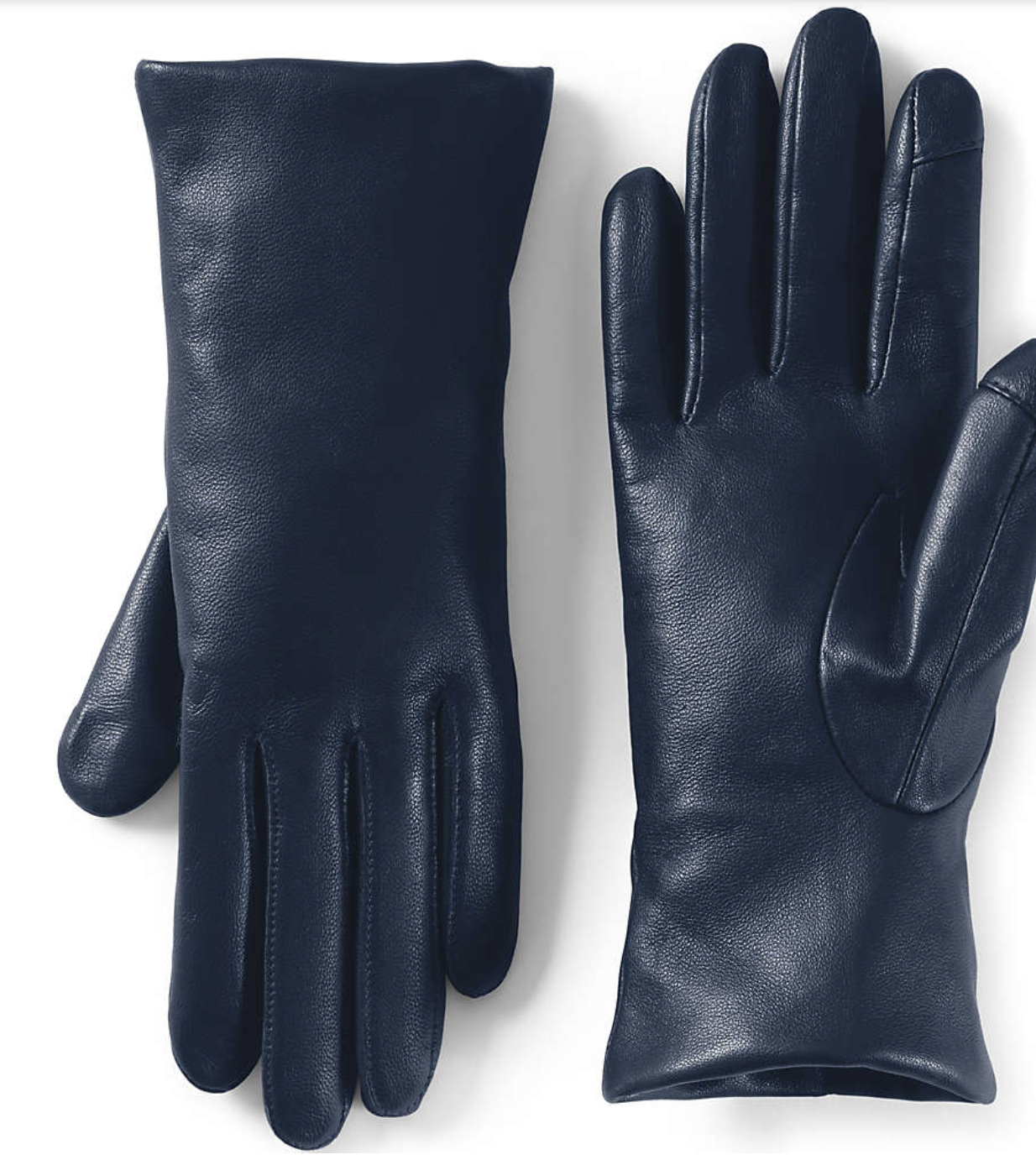 my midlife fashion, lands' end cashmere lined touchscreen leather gloves