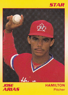 Jose Arias 1990 Hamilton Redbirds card