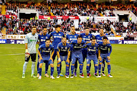 GETAFE C. F. - Getafe, Madrid, España - Temporada 2015-16 - Guaita, Juan Rodríguez, Vergini, Cala, Vigaray y Álvaro; Sarabia, Lacen, Roberto Lago, Víctor Rodríguez y Medrán - RAYO VALLECANO 2 (Javi Guerra y Miku) GETAFE C. F. 0 - 01/04/2016 - Liga de 1ª División, jornada 31 - Madrid, estadio de Vallecas