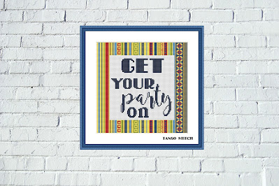 Get your party on funny cross stitch card pattern