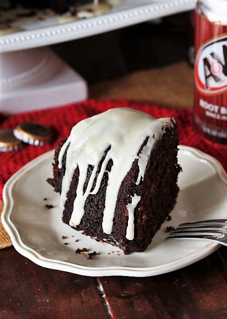 Slice of Chocolate Root Beer Bundt Cake Image