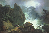 An Avalanche in the Alps c.1803 by Philip-Jacques (or James) de Loutherbourg, a sublime landscape painting by French romantic