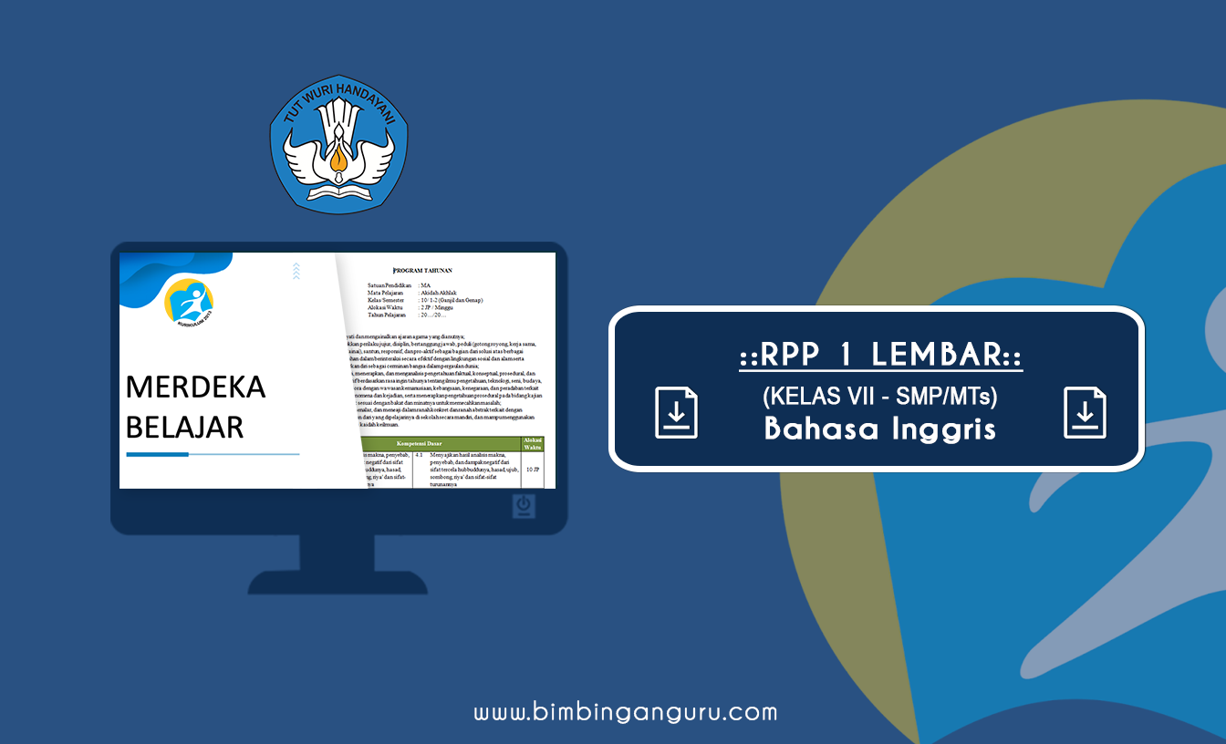 RPP 1 Lembar Bahasa Inggris Kelas VII K13 2022/2023 Revisi (Terbaru)