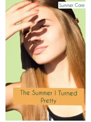 girl facing sun rays protecting face skin putting right hand on forehead turned pretty following summer heath care