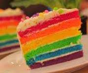  Sekarang kita sanggup menikmati keindahan pelangi di dalam rumah dan tentunya tidak perlu me RESEP CAKE RAINBOW PELANGI ENAK