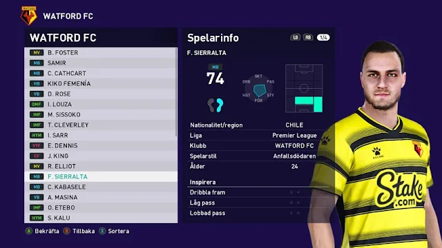 Francisco Sierralta Face For eFootball PES 2021