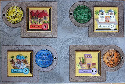 Alhambra - The Builders Market with 4 random Building Tiles