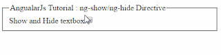 AngularJs: ng-show and ng-hide directive example