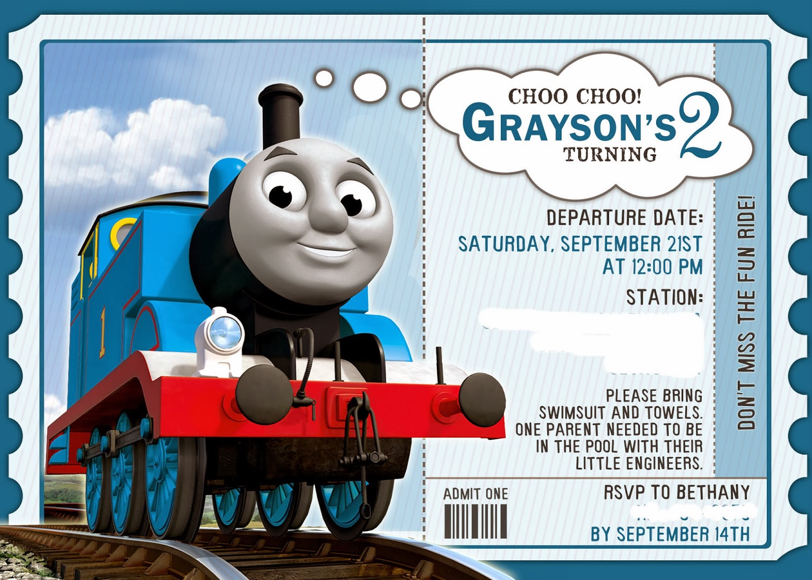 Thomas The Train Party Invitations Template 10