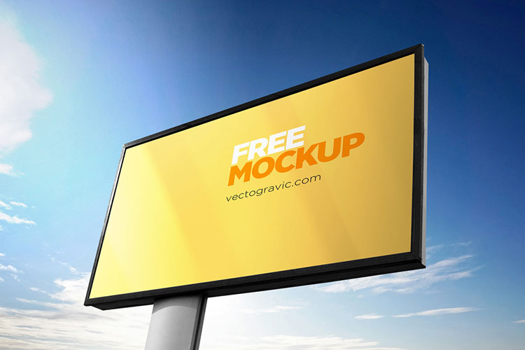 Outdoor Sign Advertising Mockup PSD in 4 Unique Angles