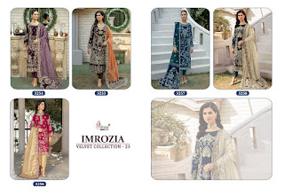 Shree Fab Imorzia velvet collection 23 Winter Pakistani Suits catalog