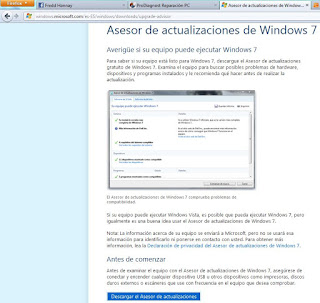 Asesor de actualizaciones de Windows 7